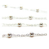 Chaine bille, maille fine 1.5mm, bille 3,5 mm, Acier Inoxydable coloris Argenté