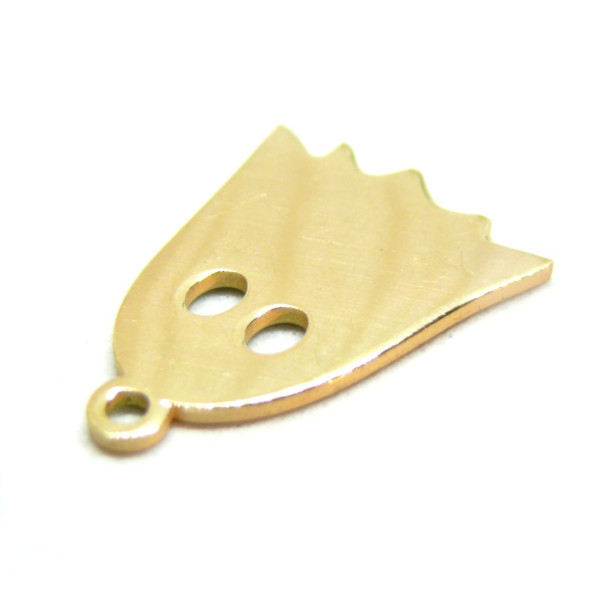 Pendentif, Fantôme 15mm, Acier Inoxydable 304, finition Doré, Placage IONIQUE