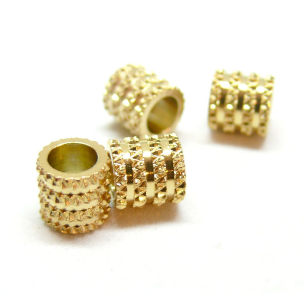 Perles Intercalaires, Rondelles 6mm, Acier Inoxydable 304, finition Doré à l'or fin 18K, Placage IONIQUE