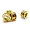 Perles Intercalaires, Rondelles Travaillées 8 par 5mm, Acier Inoxydable 304, finition Doré à l'or fin 18K