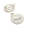 Pendentifs, Coquille Saint Jacques 13 mm, Acier Inoxydable 304, finition Argenté