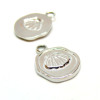Pendentifs, Coquille Saint Jacques 13 mm, Acier Inoxydable 304, finition Argenté