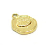 Pendentif, Coquille Saint Jacques 13 mm, Acier Inoxydable 304, finition Doré à l'or fin 18K, Placage IONIQUE