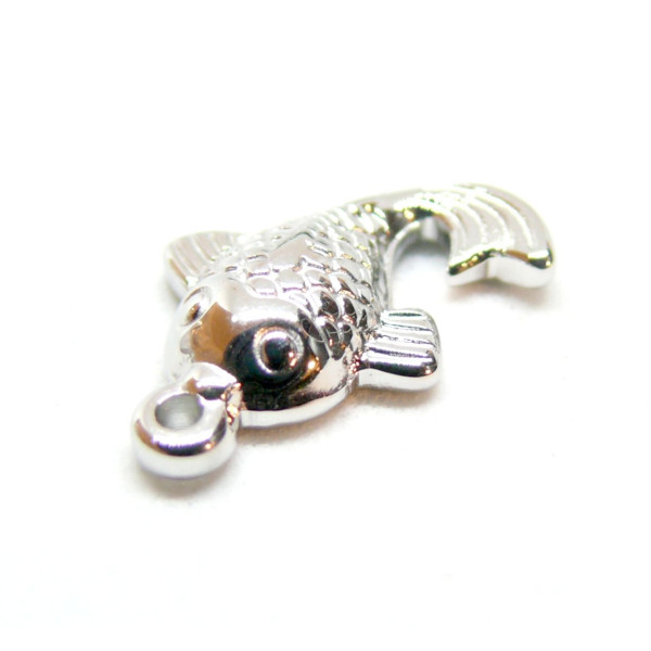 Pendentif, Poisson 16mm, Acier Inoxydable 304, finition Argenté
