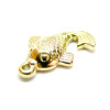 Pendentif, Poisson 16mm, Acier Inoxydable 304, finition Doré, Placage IONIQUE