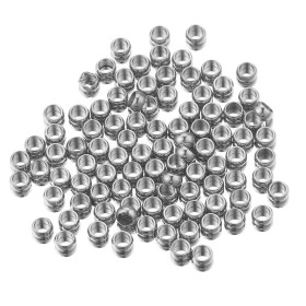 Perles à Écraser 2mm, Acier Inoxydable 316, finition Argenté