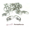 Boucles d'oreilles dormeuses Coquille 18.5mm, avec anneau d'attache, d' accroche, Acier inoxydable 304, finition Argenté