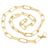 Collier 45 cm,  grande maille Rectangle 17mm, Acier Inoxydable 304, finition Doré, Placage IONIQUE