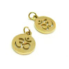 Pendentifs avec anneau, Médaille Yoga Ohm, Zen, méditation 12 mm Acier Inoxydable couleur Doré