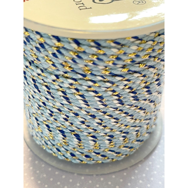 Cordon tressé et fil métallisé doré 1.5mm coloris C26