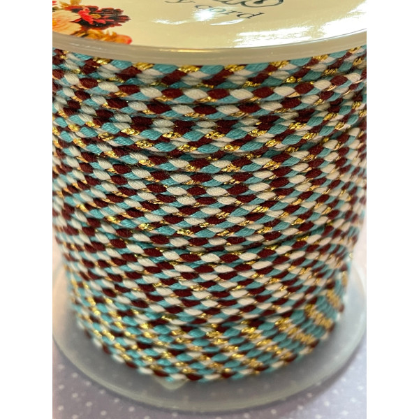 Cordon tressé et fil métallisé doré 1.5mm coloris C28