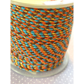 H11Z003 – Lot de 2 ou de 4 mètres de Cordon Tressé 1.5mm avec Fil Métallisé Doré – Coloris C29