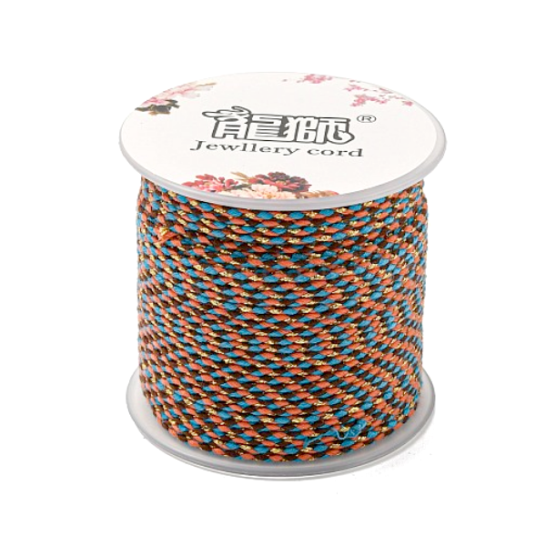 H11Z003 – Lot de 2 ou de 4 mètres de Cordon Tressé 1.5mm avec Fil Métallisé Doré – Coloris C29