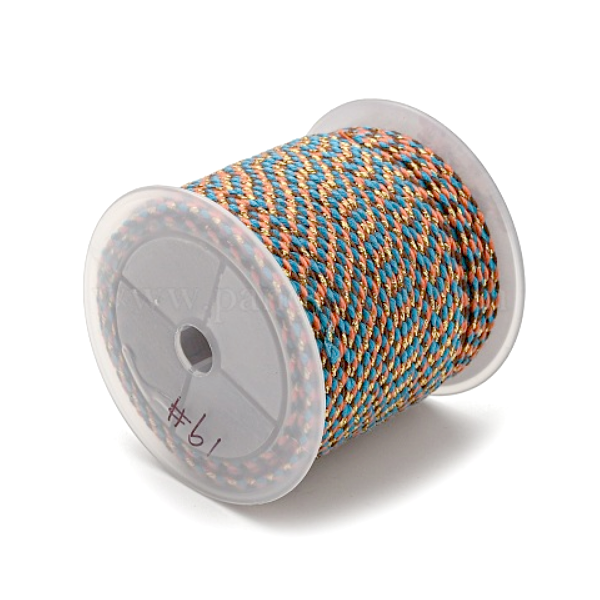 H11Z003 – Lot de 2 ou de 4 mètres de Cordon Tressé 1.5mm avec Fil Métallisé Doré – Coloris C29