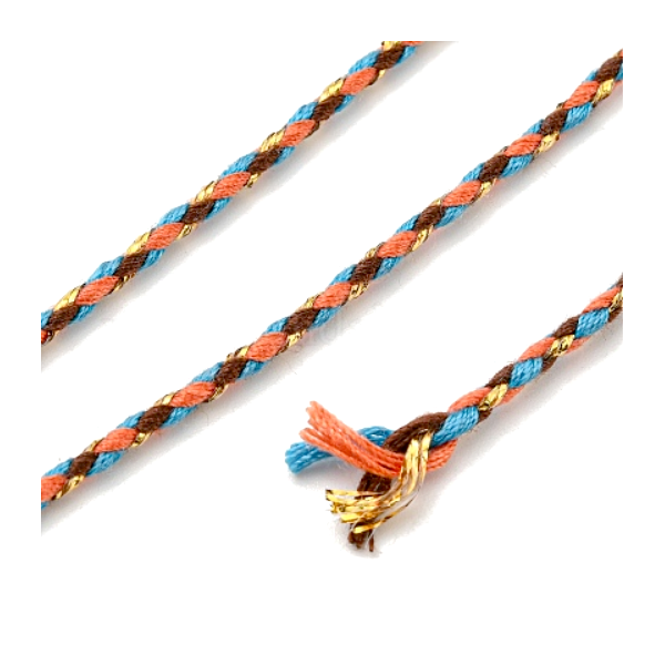 H11Z003 – Lot de 2 ou de 4 mètres de Cordon Tressé 1.5mm avec Fil Métallisé Doré – Coloris C29