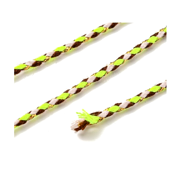 Cordon tressé, fil métallisé doré 1.5mm coloris C18
