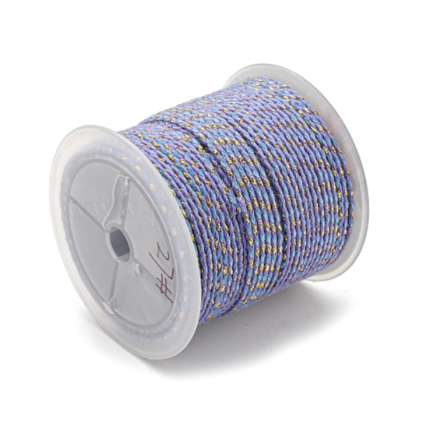 Cordon tressé, fil métallisé doré 1.5mm coloris C19