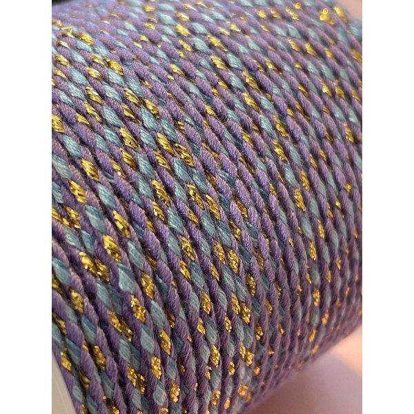 Cordon tressé, fil métallisé doré 1.5mm coloris C19