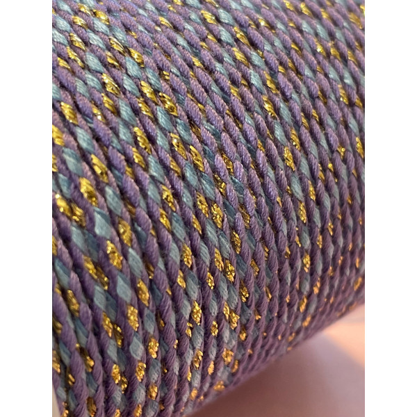 Cordon tressé, fil métallisé doré 1.5mm coloris C19
