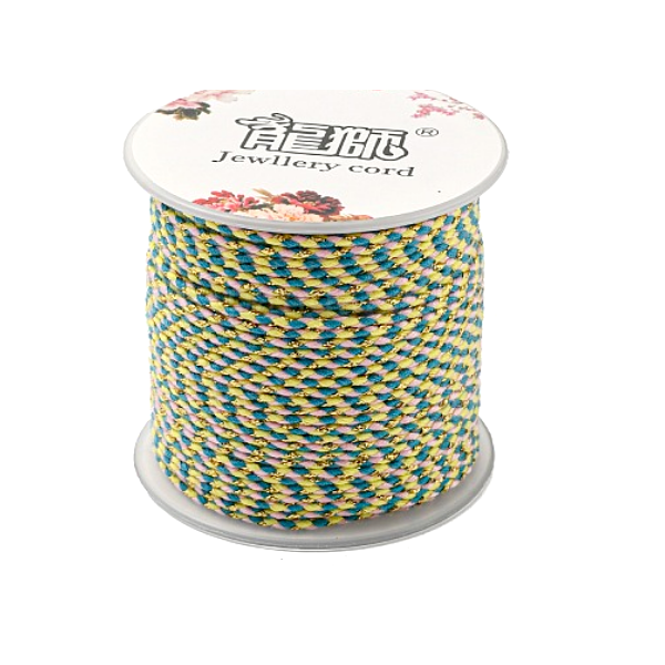 H11Z003 – Lot de 4 mètres de Cordon tressé fil métallisé doré 1.5mm coloris C22