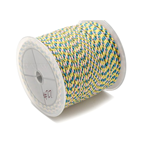 Cordon tressé, fil métallisé doré 1.5mm coloris C22
