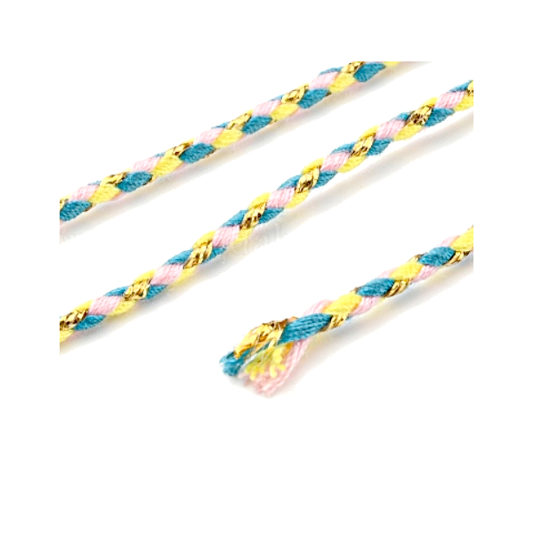 Cordon tressé, fil métallisé doré 1.5mm coloris C22