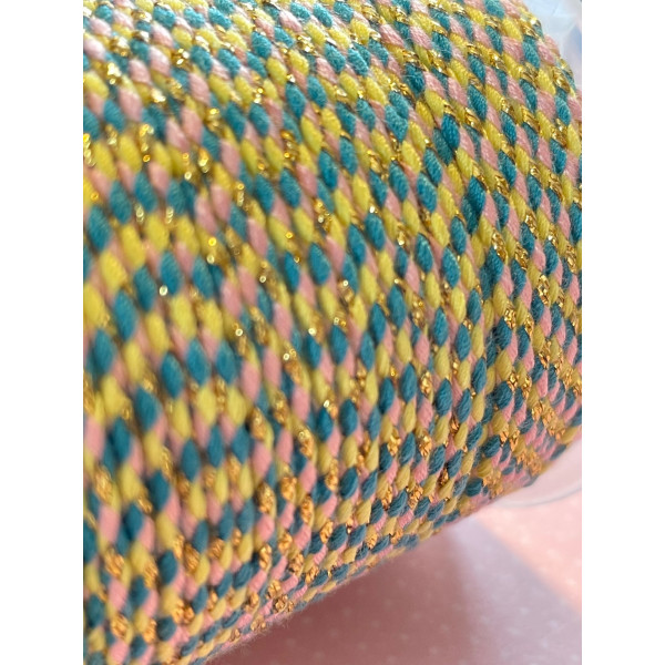 Cordon tressé, fil métallisé doré 1.5mm coloris C22