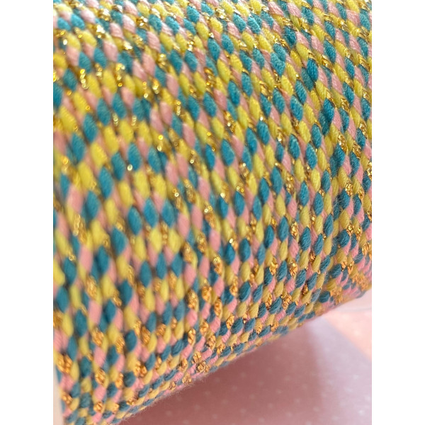Cordon tressé, fil métallisé doré 1.5mm coloris C22