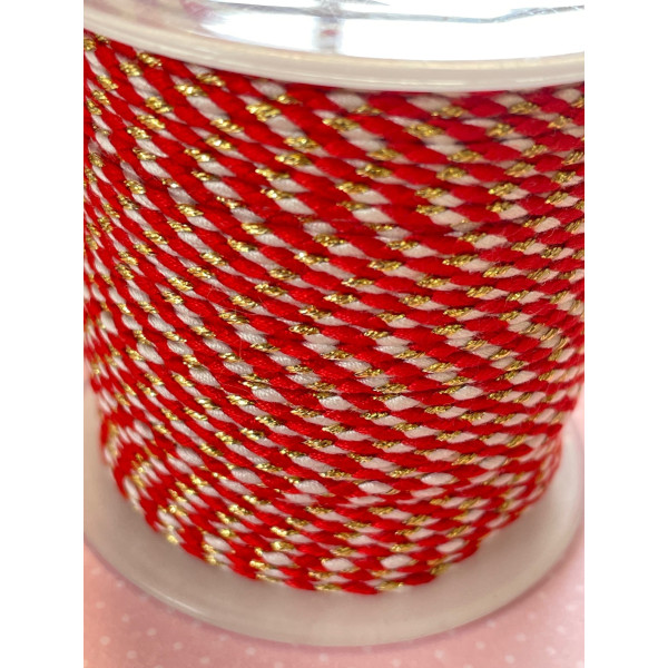 Cordon tressé, fil métallisé doré 1.5mm coloris C24