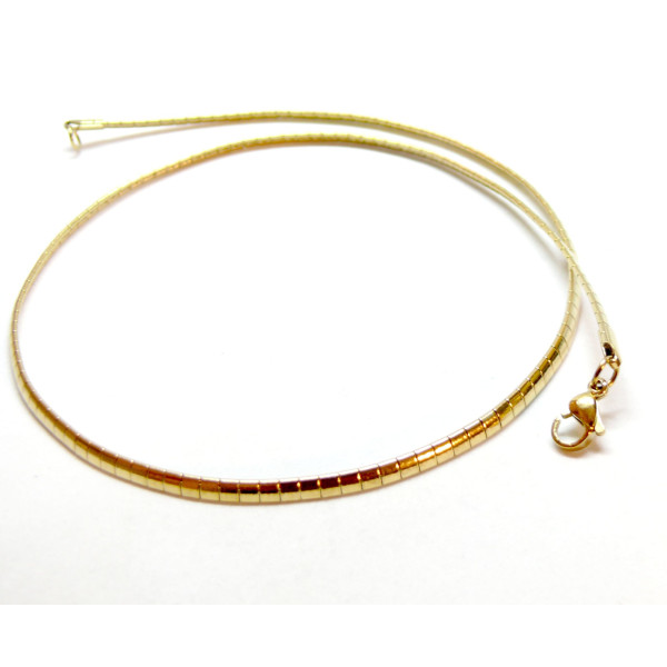 Collier 45cm, maille Anglaise 3 par 1mm,  Acier Inoxydable 304 finition Doré, Placage IONIQUE