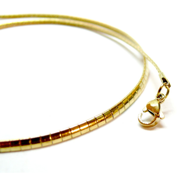 Collier 45cm, maille Anglaise 3 par 1mm,  Acier Inoxydable 304 finition Doré, Placage IONIQUE