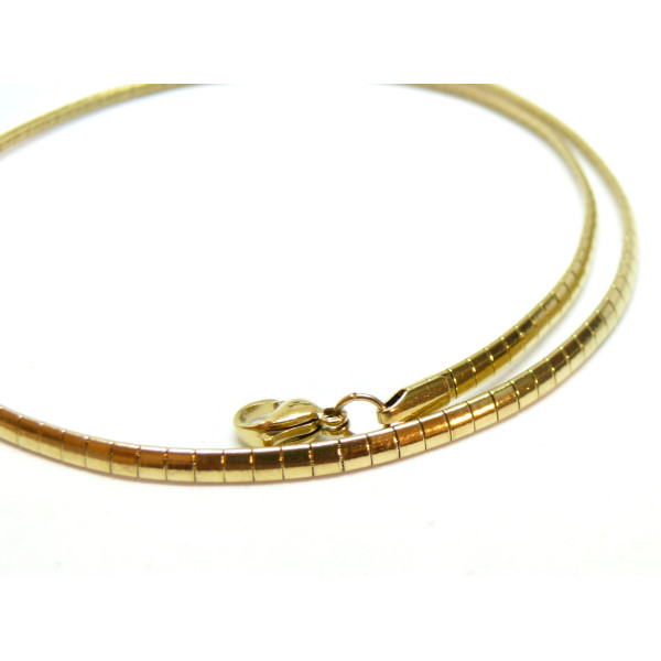 Collier 45cm, maille Anglaise 3 par 1mm,  Acier Inoxydable 304 finition Doré, Placage IONIQUE