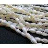 Perles forme Grain de Riz 11 par 5mm, Nacre coloris Crème
