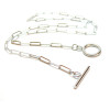 Collier 45cm, maille Ovale 10 par 3.5mm, avec fermeture T-Toggle, Acier Inoxydable 304 finition Argenté