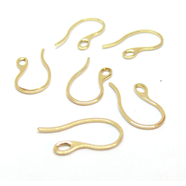 Boucles d'oreille Crochet Simple 22.5mm, Acier Inoxydable finition Doré à l'or fin 18K