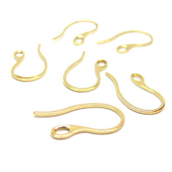 Boucles d'oreille Crochet Simple 22.5mm, Acier Inoxydable finition Doré à l'or fin 18K
