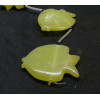 Perle, pendentif POISSON 32mm,  Jade Citron
