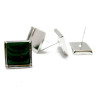 supports de Boucles d'oreille puce Carré 12mm Laiton coloris Argent Platine