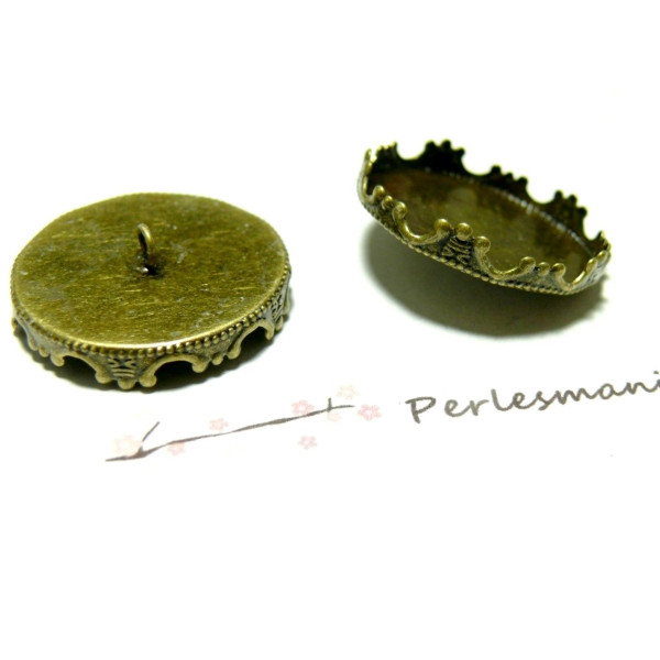Supports de boutons à coudre 25mm couronne, Laiton finition BRONZE