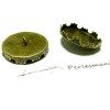Supports de boutons à coudre 20mm couronne, Laiton finition BRONZE
