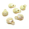 Pendentifs Coquille Saint Jacques 3D, Laiton, finition Doré à l'or fin 14K