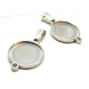 Supports de pendentif Rond 15mm avec attache triangle, Acier Inoxydable 304, finition Argenté