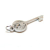 Pendentif Clé avec Aile d'ange et Strass 29mm, Acier Inoxydable 316 Chirurgical placage Argenté