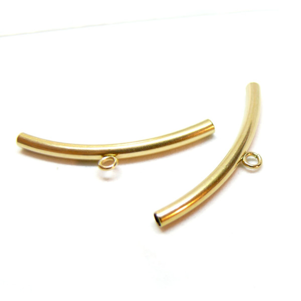 Bélières Tube 30mm, Acier Inoxydable 304, finition Doré à l'or fin 18K, Placage IONIQUE