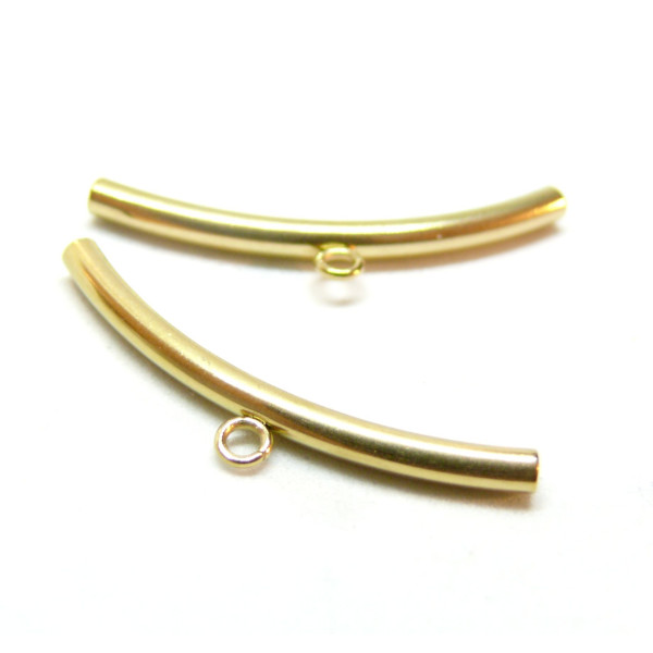 Bélières Tube 30mm, Acier Inoxydable 304, finition Doré à l'or fin 18K, Placage IONIQUE