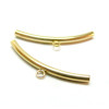 Bélières Tube 30mm, Acier Inoxydable 304, finition Doré à l'or fin 18K, Placage IONIQUE