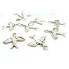 Pendentifs Oiseau, Hirondelle métal finition Argent Antique