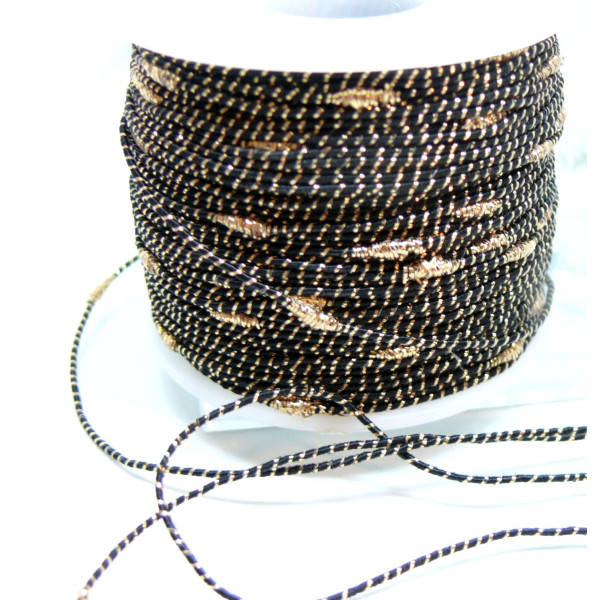 Cordon tressé, fil métallisé doré 1.5mm coloris A03