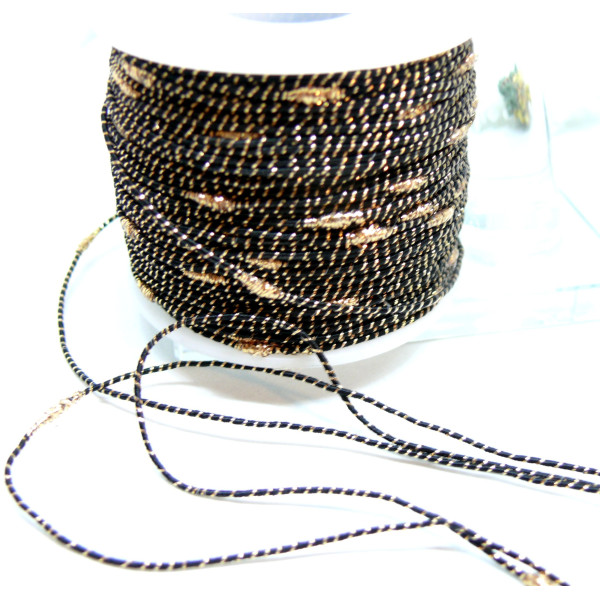 Cordon tressé, fil métallisé doré 1.5mm coloris A03