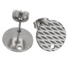 Boucles d'oreilles, Puces Travaillées 10mm avec trou et embouts poussoirs, Acier Inoxydable 304, finition Argenté